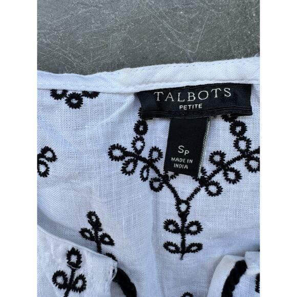 6 for $20 Talbots Petite sleeveless embroidered top in size SP - Picture 4 of 6